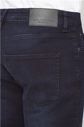 Blue Black Denim Straight Jean