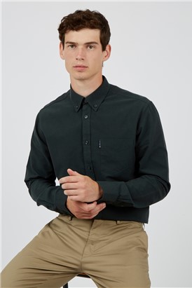  Dark Green Organic Cotton Oxford Shirt