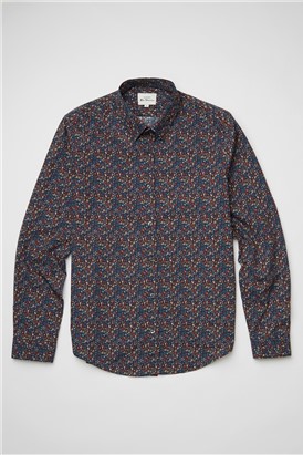  Midnight Blue Multicolour Floral Shirt