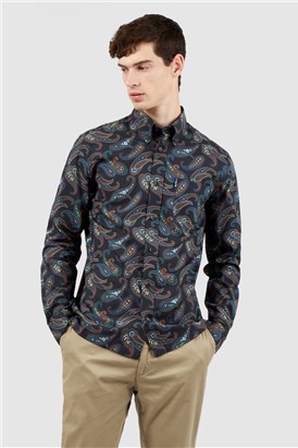  Large Midnight Paisley Print Shirt