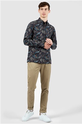  Large Midnight Paisley Print Shirt