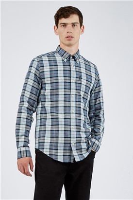  Light Blue Striped Checked Shirt