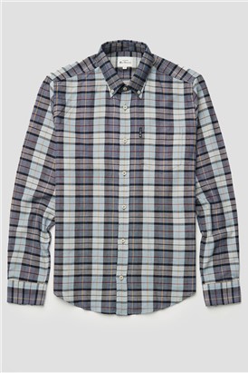  Light Blue Striped Checked Shirt