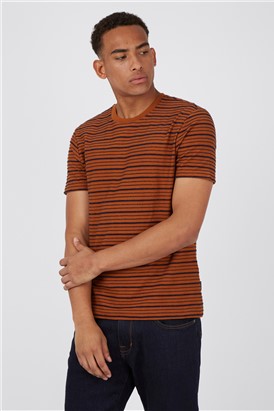  Textured Caramel Stripe T-Shirt