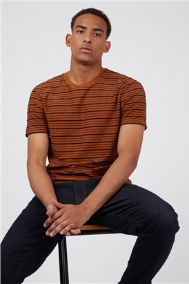  Textured Caramel Stripe T-Shirt