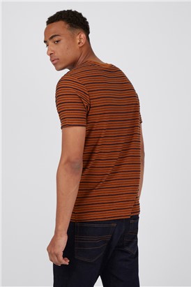  Textured Caramel Stripe T-Shirt