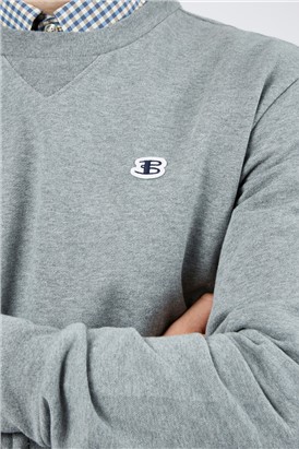 'B' Logo Regular Fit Crew Neck Sweatshirt