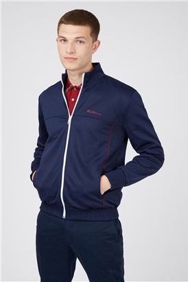  Marine Tricot Funnel Neck Zip Through Track Top