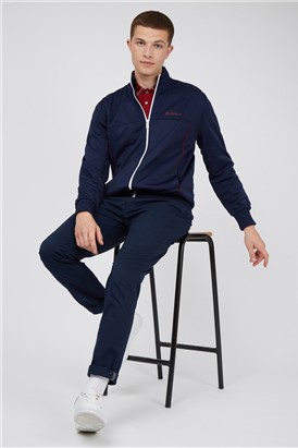  Marine Tricot Funnel Neck Zip Through Track Top