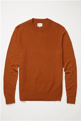  Caramel Textured Front Crew Neck Jumper