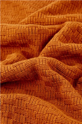  Caramel Textured Front Crew Neck Jumper