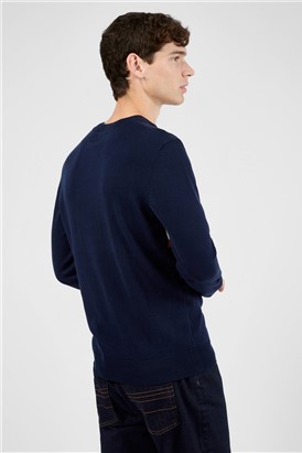  Chest Stripe Crew Neck Jumper - Marine