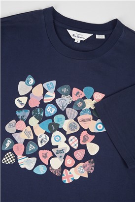  Marine Blue Vintage Plectrum T-Shirt