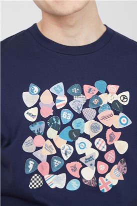  Marine Blue Vintage Plectrum T-Shirt