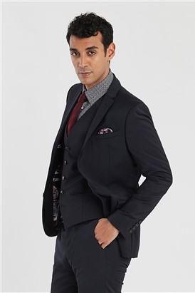  Slim Fit Navy Stretch Jacket