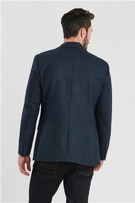  Blue Texture Regular Fit Jacket