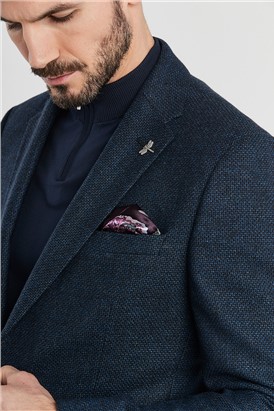  Blue Texture Regular Fit Jacket