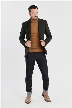  Forest Green Slim Fit Jacket