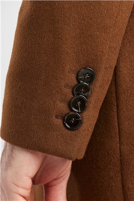  Tan Melton Slim Fit Overcoat