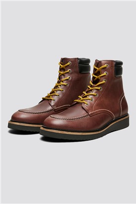  Lace Up Boot in Brown Leather