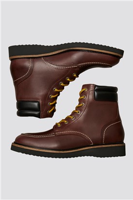  Lace Up Boot in Brown Leather