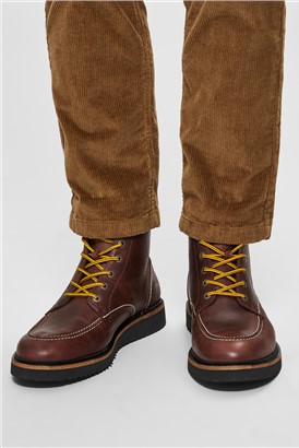  Lace Up Boot in Brown Leather