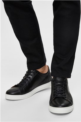 Selected Homme Black Leather Trainers SuitDirect