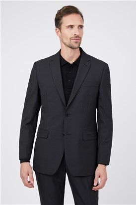  Regular Fit Black Wool Blend Jacket