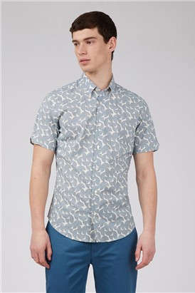  Regular Fit Geometric Block Print Shirt