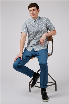  Regular Fit Geometric Block Print Shirt