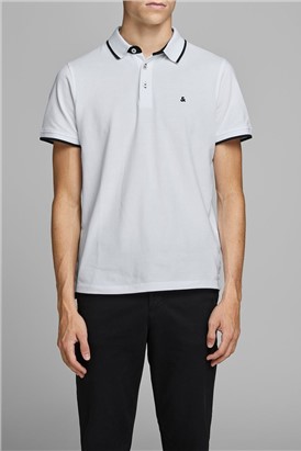 JACK & JONES White Logo Polo Shirt