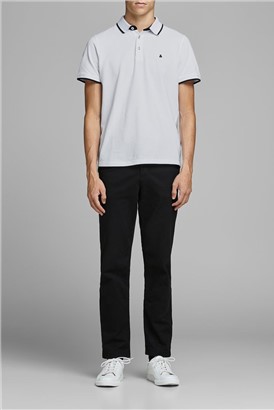 JACK & JONES White Logo Polo Shirt