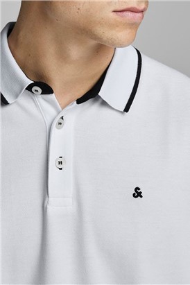 JACK & JONES White Logo Polo Shirt