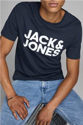 JACK & JONES Navy Graphic T-Shirt