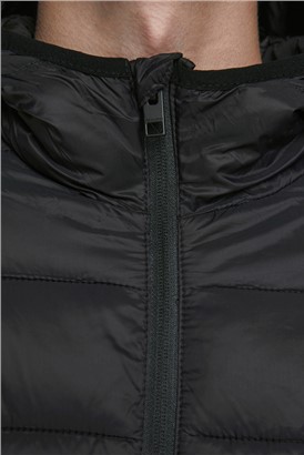 JACK & JONES Black Hooded Puffer Jacket