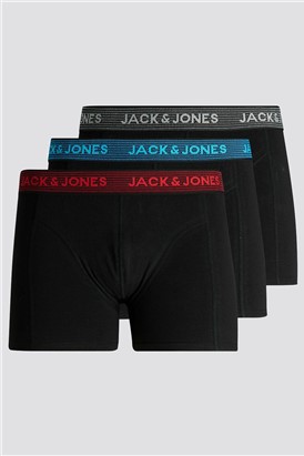 JACK & JONES 3 Pack Black Boxer Shorts