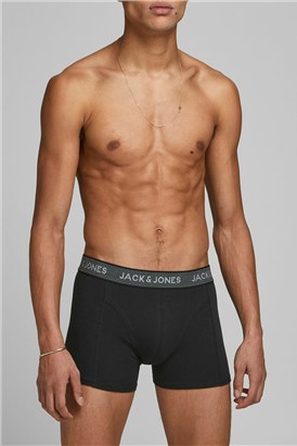 JACK & JONES 3 Pack Black Boxer Shorts