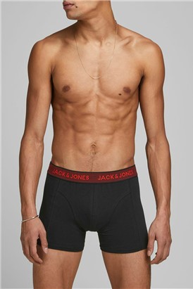 JACK & JONES 3 Pack Black Boxer Shorts