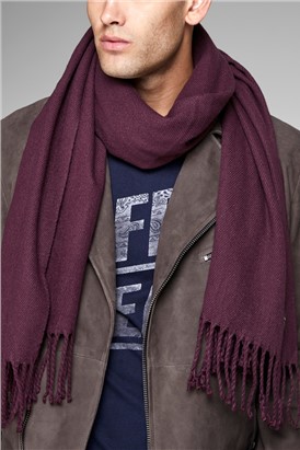 JACK & JONES Burgundy Woven Scarf