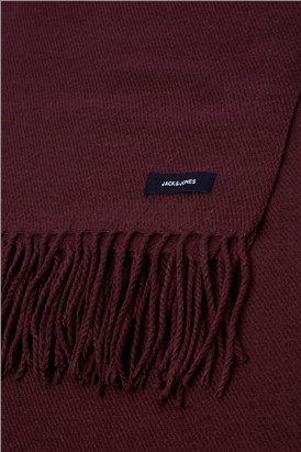 JACK & JONES Burgundy Woven Scarf