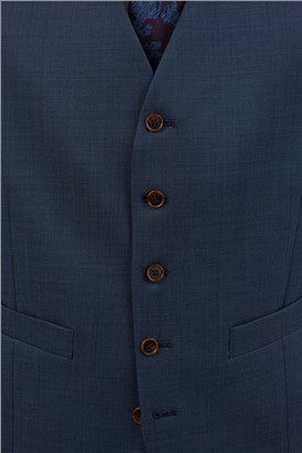  Navy Blue Pin Dot Waistcoat