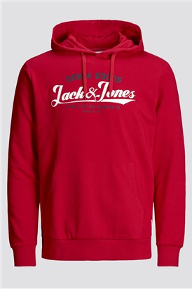 JACK & JONES Red Logo Hoodie