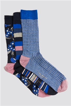  Three Pack Assorted Socks