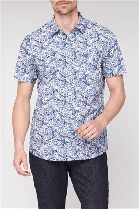  Blurred Floral Print Smart Casual Shirt