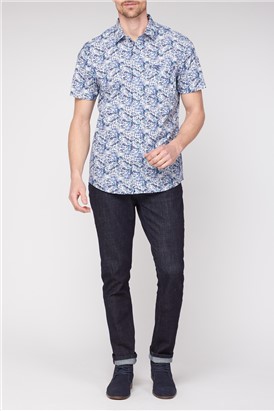  Blurred Floral Print Smart Casual Shirt