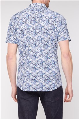  Blurred Floral Print Smart Casual Shirt