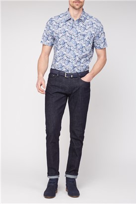  Blurred Floral Print Smart Casual Shirt