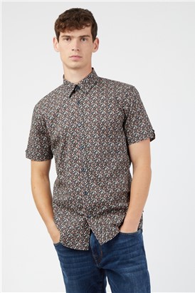  Casual Short Sleeved Multicolour Floral Shirt