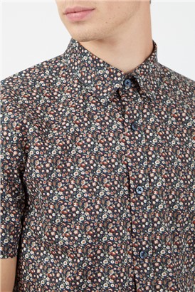  Casual Short Sleeved Multicolour Floral Shirt