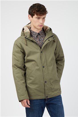  Camouflage Green Modern Cropped Parka